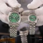 Swiss Quality Rolex Datejust Couple watch Olive Green Diamond bezel Citizen 8215